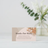 Boho Pampas Grass Roze Baby shower Boeken voor Bab Informatiekaartje (Staand voorkant)
