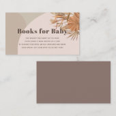 Boho Pampas Grass Roze Baby shower Boeken voor Bab Informatiekaartje (Voorkant / Achterkant)