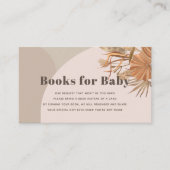 Boho Pampas Grass Roze Baby shower Boeken voor Bab Informatiekaartje (Voorkant)