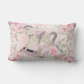 Boho Pampas Grass Roze Bloemen Rocking Paard Kussen (Achterkant)