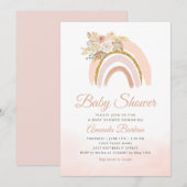 Boho Pampas Grass roze Regenboog meisje Baby showe Kaart (Voorkant / Achterkant)