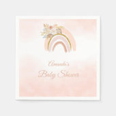 Boho Pampas Grass roze Regenboog meisje Baby showe Servet (Voorkant)