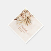 Boho Pampas Grass Rozen Baby shower Servet (Hoek)