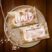 Boho Pampas Grass Rozen Haar Stylist Salon Afsprakenkaartje