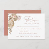 Boho Pampas Grass RSVP-antwoordkaart Informatiekaartje (Voorkant / Achterkant)