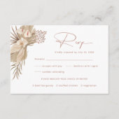 Boho Pampas Grass RSVP-antwoordkaart Informatiekaartje (Voorkant)