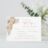 Boho Pampas Grass RSVP-antwoordkaart Informatiekaartje (Staand voorkant)
