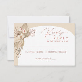 Boho Pampas Grass RSVP-antwoordkaart RSVP Kaartje