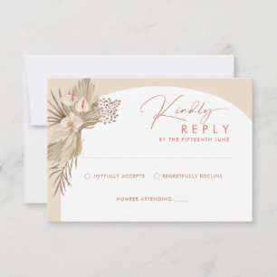 Boho Pampas Grass RSVP-antwoordkaart RSVP Kaartje