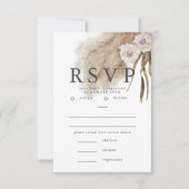 Boho Pampas Grass RSVP met Maaltijd Keuze (Voorkant)