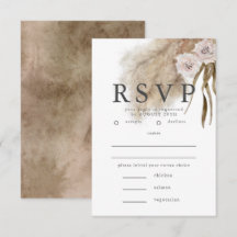 Boho Pampas Grass RSVP met Maaltijd Keuze