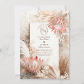 Boho Pampas Grass Rustiek Wedding Design Kaart (Voorkant)