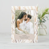 Boho Pampas Grass Save the Date Aankondiging (Staand voorkant)