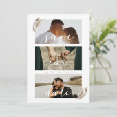 Boho Pampas Grass Save the Date Wedding Card Feestdagenkaart (Staand voorkant)
