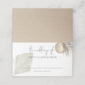 Boho Pampas Grass Script Namen Datum Bruiloft Plaatskaartje (Buitenkant ongevouwen)