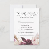 Boho Pampas Grass Song Request RSVP Card (Voorkant)