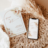 Boho Pampas Grass sparen de Datum Uitnodiging