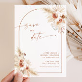 Boho Pampas Grass sparen de Datum Uitnodiging