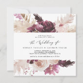 Boho Pampas Grass Square Weddenschap Kaart (Voorkant)