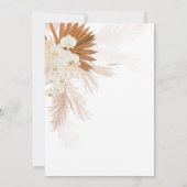 Boho Pampas Grass Tan Floral Baby shower Kaart (Achterkant)