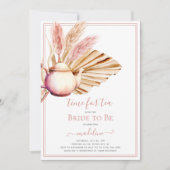 Boho Pampas Grass Tea Party Vrijgezellenfeest Kaart (Voorkant)