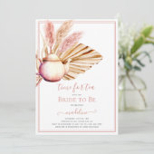 Boho Pampas Grass Tea Party Vrijgezellenfeest Kaart (Staand voorkant)