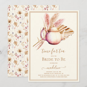 Boho Pampas Grass Tea Party Vrijgezellenfeest Kaart