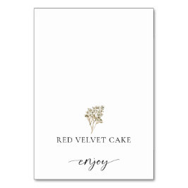 Boho Pampas Grass Tented Food Label Wedding Buffet Kaart