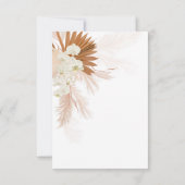 Boho Pampas Grass Terracotta Baby shower Kaart (Achterkant)