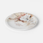 Boho Pampas Grass Terracotta Floral dan niet parti Papieren Bordje (Gekanteld)