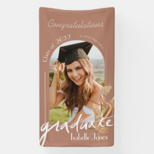 Boho Pampas Grass Terracotta Foto Afstuderen Spandoek