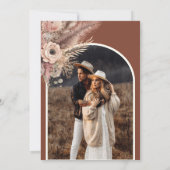 Boho Pampas Grass Terracotta Foto Weddenschap Kaart (Achterkant)