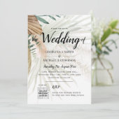 Boho Pampas Grass Terracotta Foto Weddenschap Kaart (Staand voorkant)