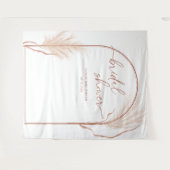 Boho Pampas Grass Terracotta Vrijgezellenfeest Ban Wandkleed (Voorkant (horizontaal))