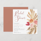 Boho Pampas Grass Terracotta Vrijgezellenfeest Kaart (Voorkant / Achterkant)