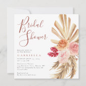 Boho Pampas Grass Terracotta Vrijgezellenfeest Kaart (Voorkant)