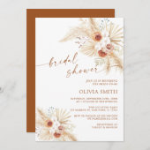 Boho Pampas Grass Terracotta Vrijgezellenfeest Kaart (Voorkant / Achterkant)