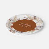 Boho Pampas Grass Terracotta Vrijgezellenfeest Papieren Bordje (Gekanteld)