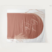 Boho Pampas Grass Terracotta Vrijgezellenfeest Wandkleed (Voorkant (horizontaal))