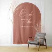 Boho Pampas Grass Terracotta Vrijgezellenfeest Wandkleed (In situ)