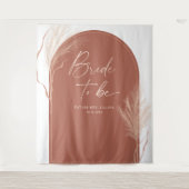 Boho Pampas Grass Terracotta Vrijgezellenfeest Wandkleed (Voorkant)