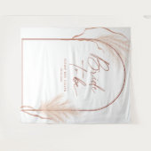 Boho Pampas Grass Terracotta Vrijgezellenfeest Wandkleed (Voorkant (horizontaal))