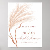 Boho Pampas Grass Terracotta Vrijgezellenfeest Wel Poster (Voorkant)