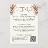 Boho Pampas Grass Terracotta Wedding Details Informatiekaartje (Voorkant)