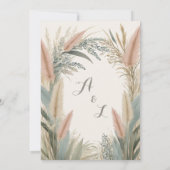 Boho Pampas Grass Terracotta Wedding Kaart (Achterkant)