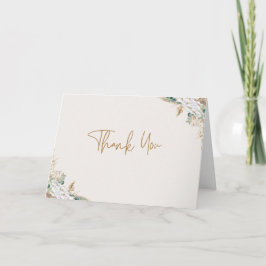 Boho Pampas Grass Thank You Card | Neutral Beige Bedankkaart