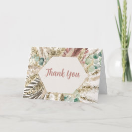 Boho Pampas Grass Thank You Card | Neutral Dried Bedankkaart