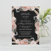 BOHO Pampas Grass Tropical Black Waterverf Floral Kaart (Staand voorkant)