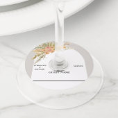 Boho Pampas Grass Tropical Earthy Wedding Wijnglaslabel (Dichtbij)