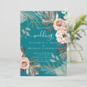 BOHO PAMPAS GRASS TROPICAL Weddenschap Kaart (Staand voorkant)